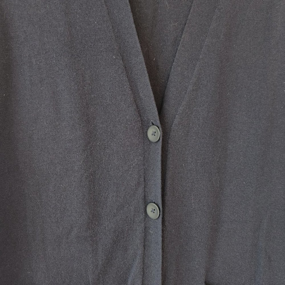 J. Jill Longline Button Front Navy Blue Wool Blend Cardigan Sweater Women's XS - Picture 3 of 8